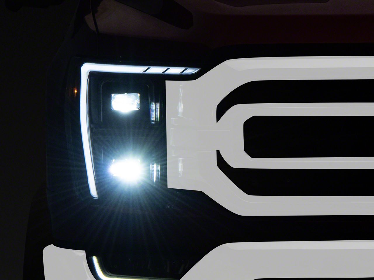Full LED Headlights; Black Housing; Clear Lens (21-23 F-150 w/ Factory Halogen Headlights)