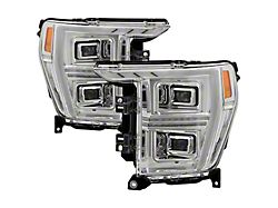 Full LED Headlights; Chrome Housing; Clear Lens (21-23 F-150 w/ Factory Halogen Headlights)