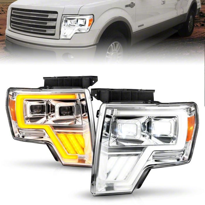 Full LED Projector Headlights; Chrome Housing; Clean Lens (09-14 F-150 w/ Factory Halogen Headlights)