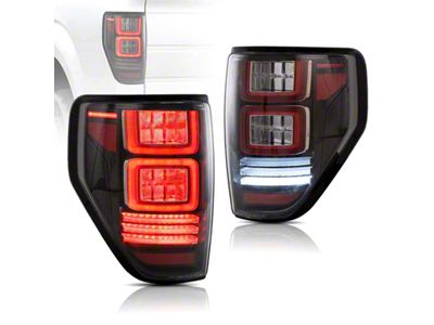 Full LED Tail Lights; Black Housing; Clear Lens (09-14 F-150 Styleside)