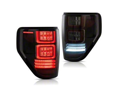 Full LED Tail Lights; Chrome Housing; Smoked Lens (09-14 F-150 Styleside)