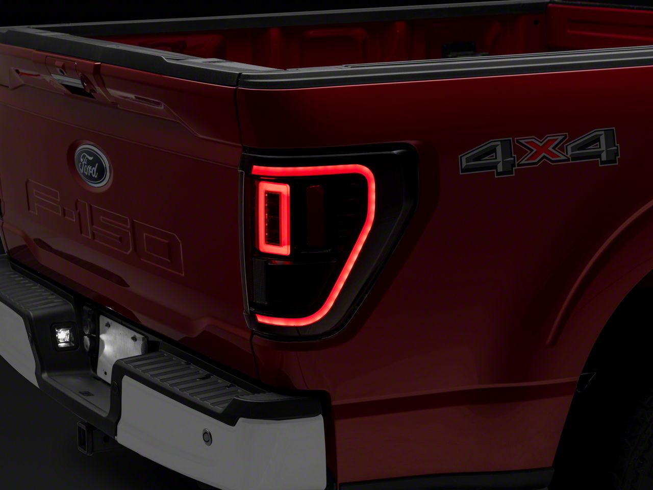 Full LED Tail Lights with Sequential Turn Signal; Black Housing; Clear Lens (21-23 F-150 w/ Factory Halogen BLIS Tail Lights)