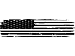 Full Rear Glass Tattered American Flag Decal; Matte Black (97-26 F-150)