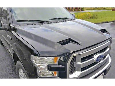 Functional Ram Air Hood; Agate Black (15-20 F-150, Excluding Raptor)