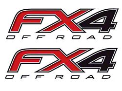 FX4 Decal; Black/Gray/Red (12-14 F-150)