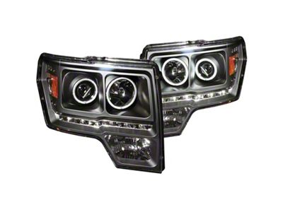 G2 CCFL Halo Projector Headlights; Black Housing; Clear Lens (09-14 F-150 w/ Factory Halogen Headlights)
