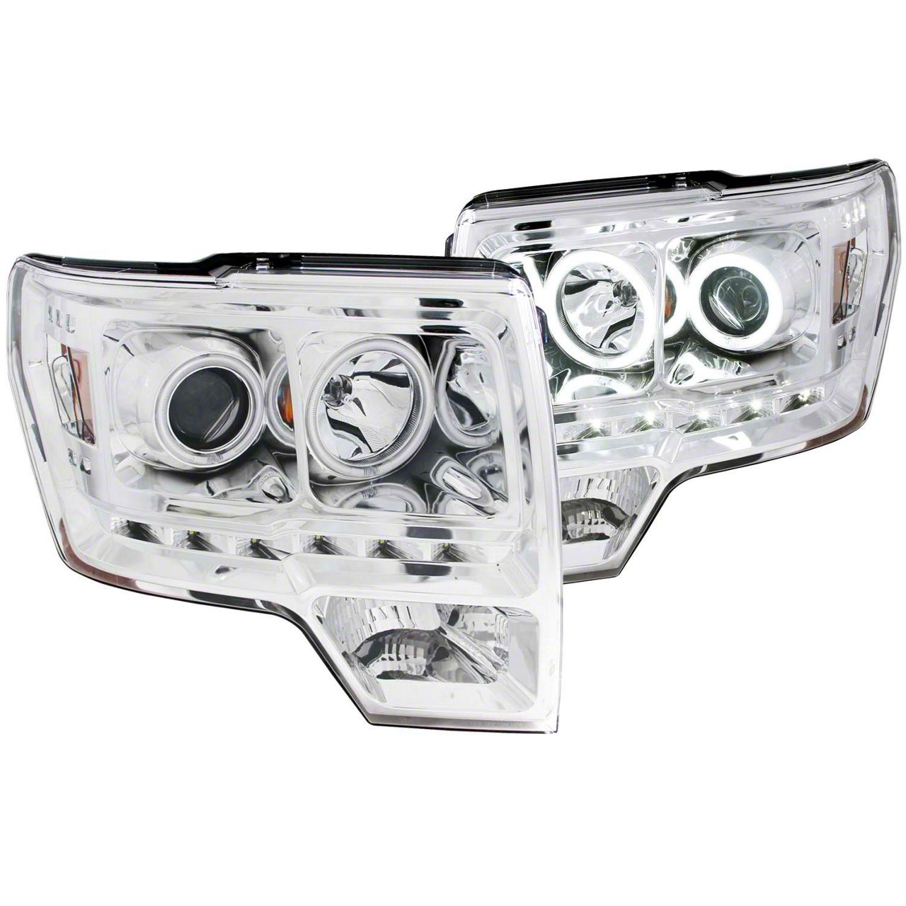 G2 CCFL Halo Projector Headlights; Chrome Housing; Clear Lens (09-14 F-150 w/ Factory Halogen Headlights)