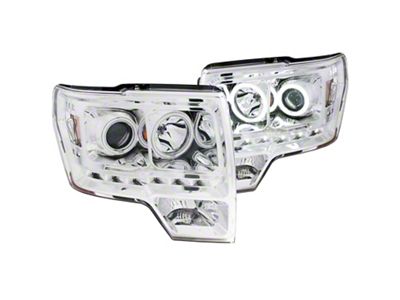 G2 CCFL Halo Projector Headlights; Chrome Housing; Clear Lens (09-14 F-150 w/ Factory Halogen Headlights)