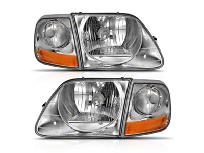 G2 Crystal Headlights; Chrome Housing; Clear Lens (97-03 F-150)