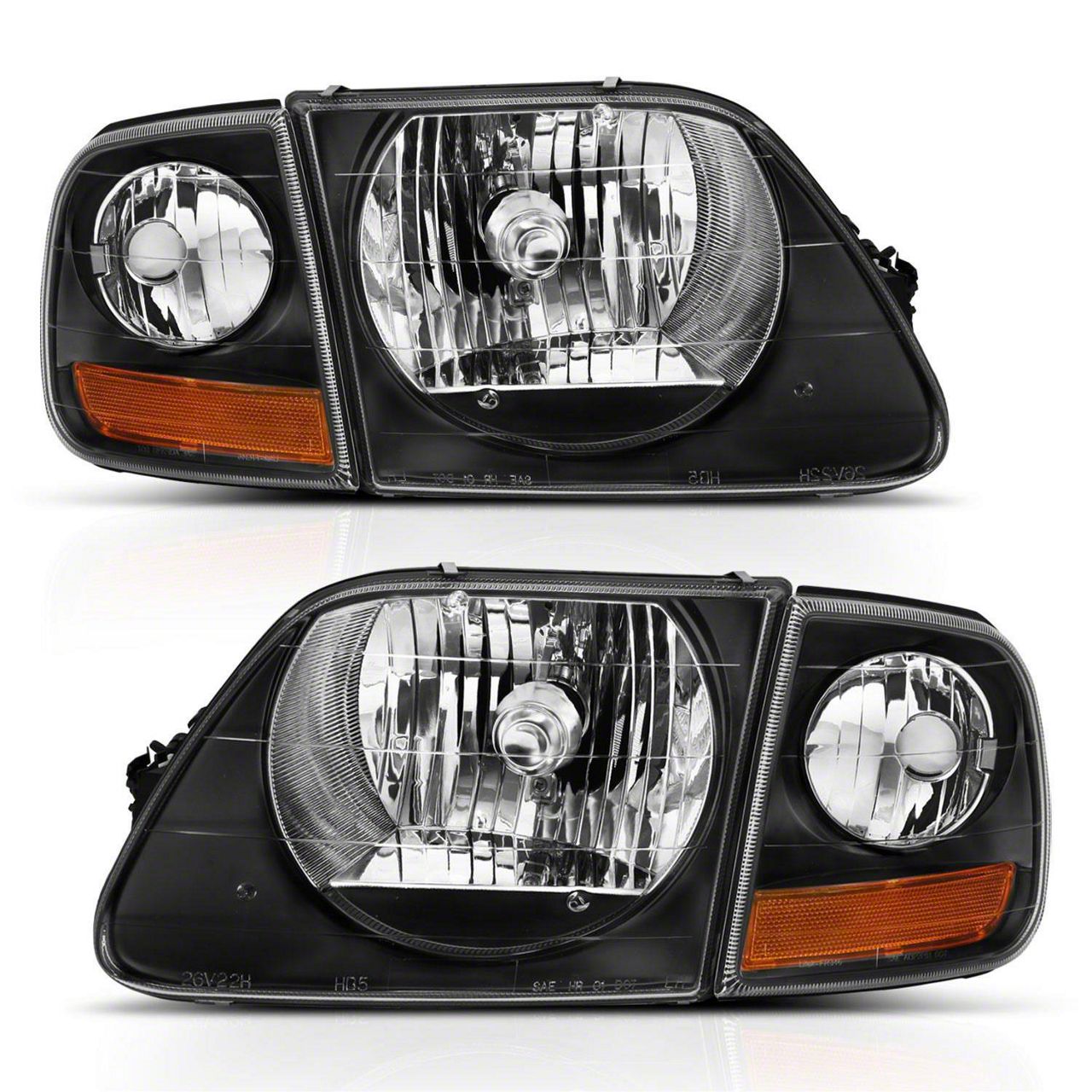 G2 Crystal Headlights; Black Housing; Clear Lens (97-03 F-150)