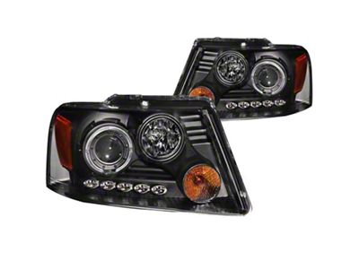 G2 LED Halo Projector Headlights; Black Housing; Clear Lens (04-08 F-150)