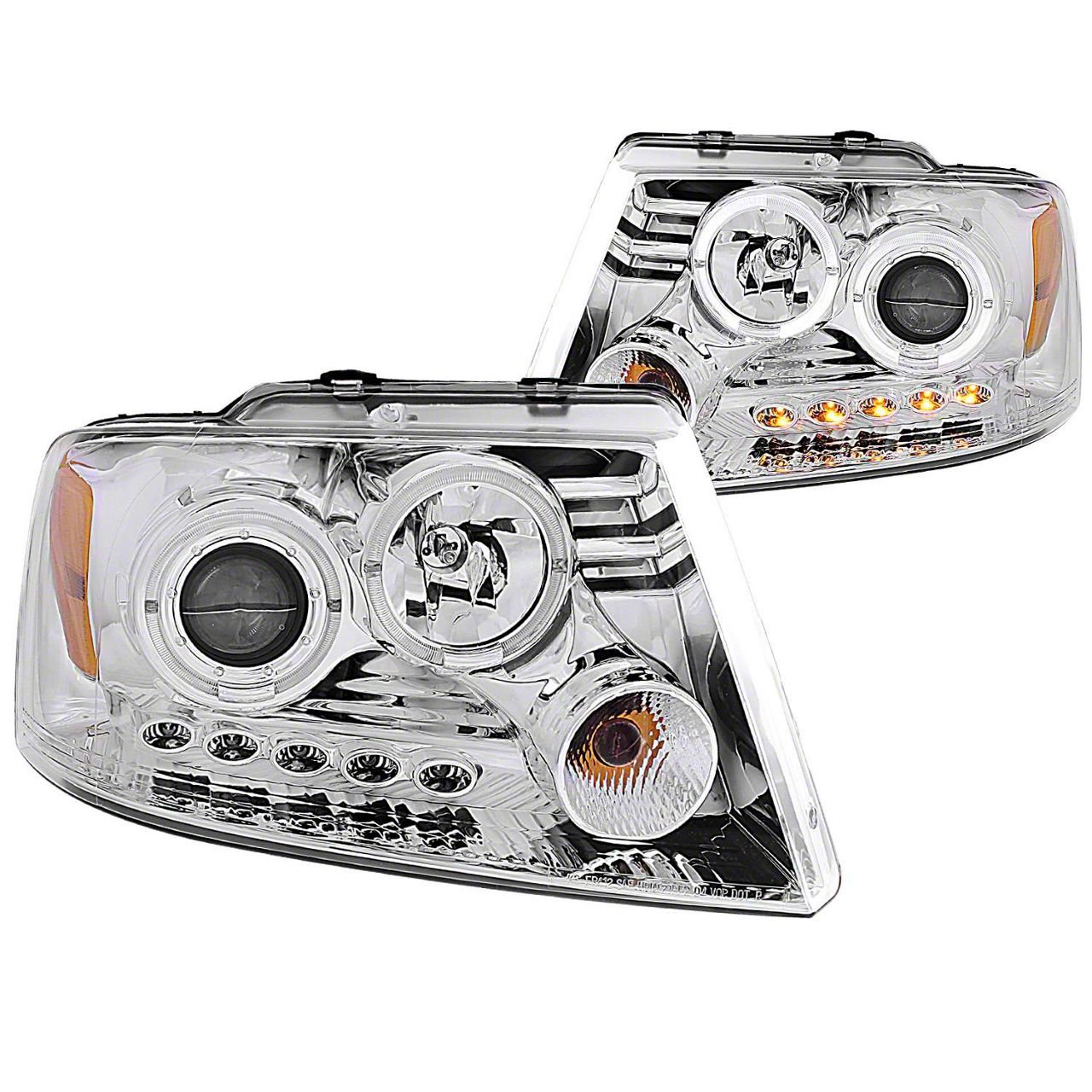 G2 LED Halo Projector Headlights; Chrome Housing; Clear Lens (04-08 F-150)