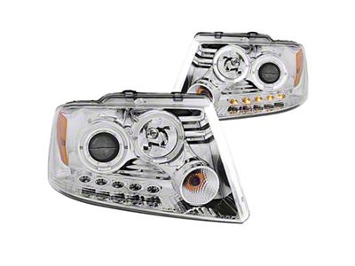 G2 LED Halo Projector Headlights; Chrome Housing; Clear Lens (04-08 F-150)