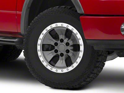 Gen2 Raptor Beadlock Style Charcoal 6-Lug Wheel; 17x8.5; 34mm Offset (04-08 F-150)