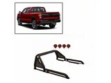 Gladiator Roll Bar with 7-Inch Red Round LED Lights; Black (00-26 F-150 Styleside)
