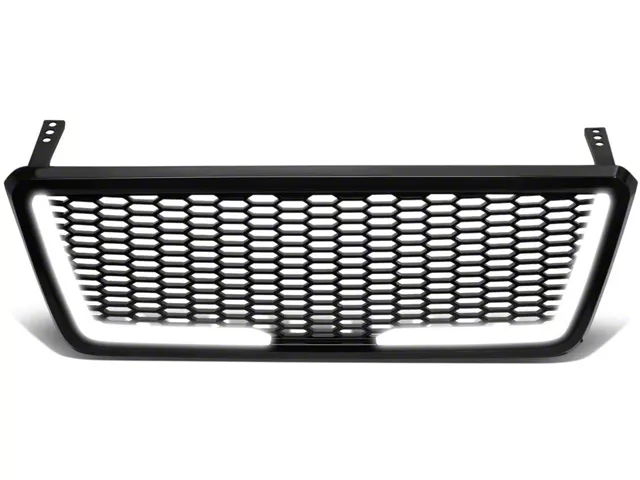 Grille; Honeycombo Mesh Style; With LED DRL Light; Black (04-08 F-150)