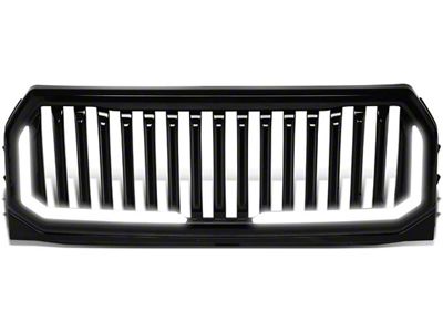 Grille; Fence Style; With LED DRL Light; Black (15-17 F-150)