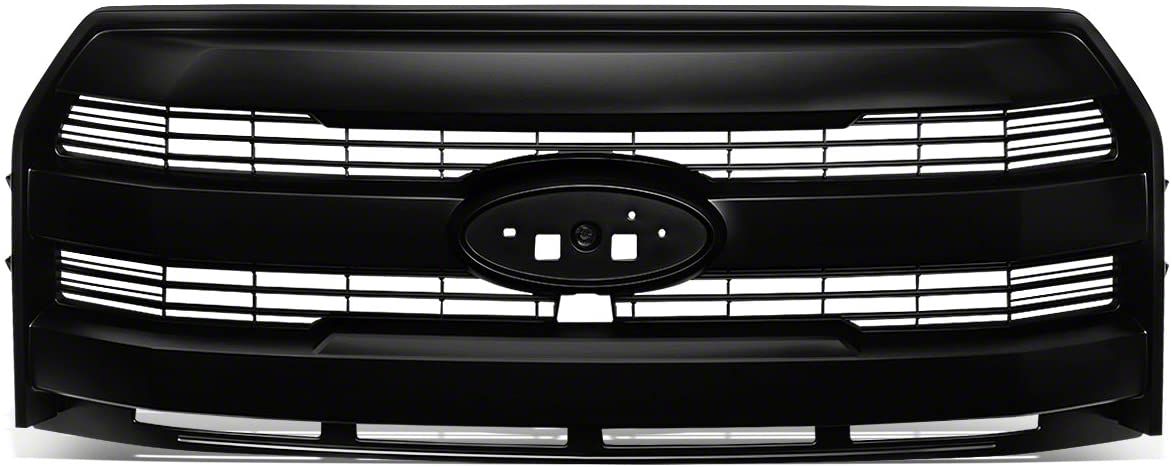Grille; 3-Bar Style; Matte Black (15-17 F-150)
