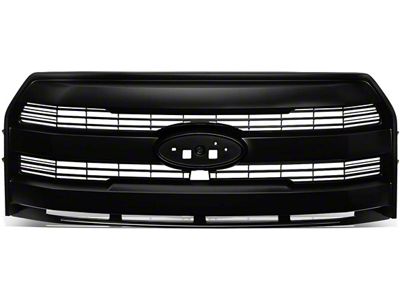 Grille; 3-Bar Style; Matte Black (15-17 F-150)
