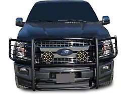 Grille Guard with 7-Inch Round LED Lights; Black (15-20 F-150, Excluding Raptor)