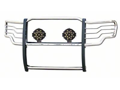 Grille Guard with 7-Inch Round LED Lights; Polished (15-20 F-150, Excluding Raptor)