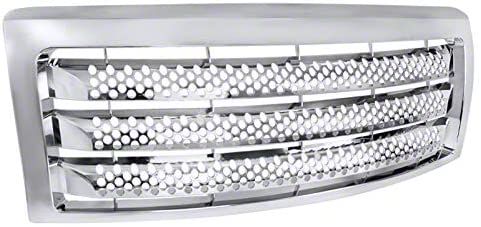 Round Hole Upper Replacement Grille; Chrome (09-14 F-150, Excluding Raptor)