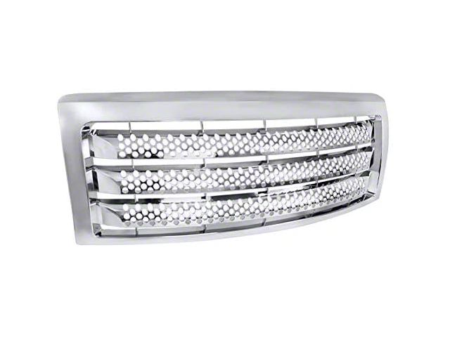 Round Hole Upper Replacement Grille; Chrome (09-14 F-150, Excluding Raptor)