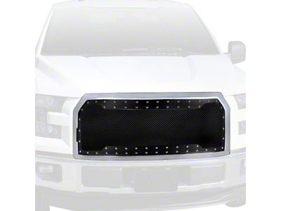 Grille; Rive Style Mesh; Gloss Black (15-17 F-150)