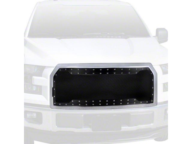 Grille; Rive Style Mesh; Gloss Black (15-17 F-150)
