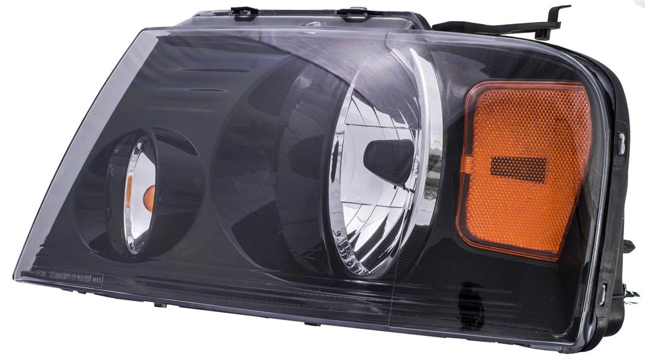 Halogen Headlight; Black Housing; Clear Lens; Driver Side (06-07 F-150)