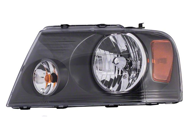 Halogen Headlight; Black Housing; Clear Lens; Driver Side (07-08 F-150)
