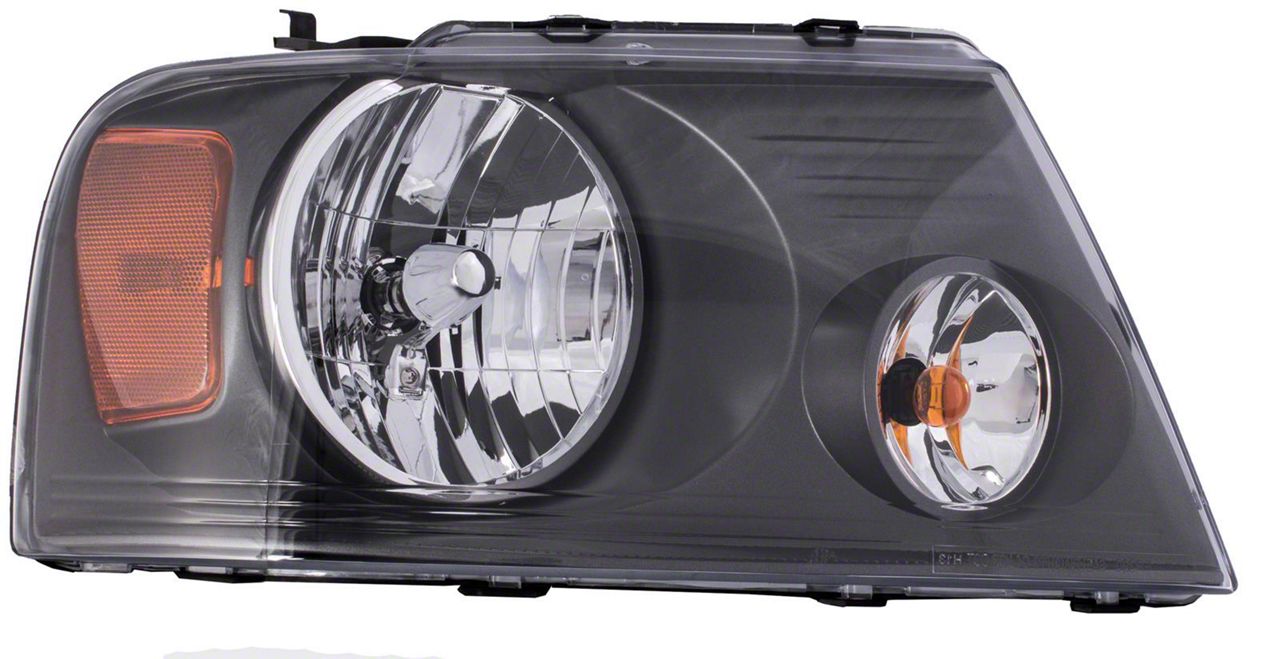Halogen Headlight; Black Housing; Clear Lens; Passenger Side (07-08 F-150)