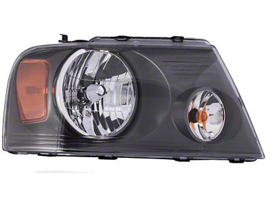 Halogen Headlight; Black Housing; Clear Lens; Passenger Side (07-08 F-150)