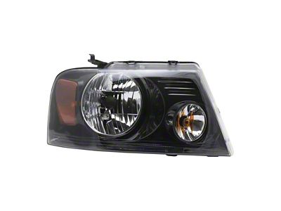 Halogen Headlight; Black Housing; Clear Lens; Passenger Side (06-08 F-150)