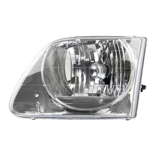 Halogen Headlight; Chrome Housing; Clear Lens; Driver Side (97-03 F-150)