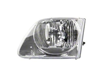 Halogen Headlight; Chrome Housing; Clear Lens; Driver Side (97-03 F-150)