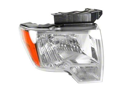 Halogen Headlight; Chrome Housing; Clear Lens; Passenger Side (09-14 F-150 w/ Factory Halogen Headlights)