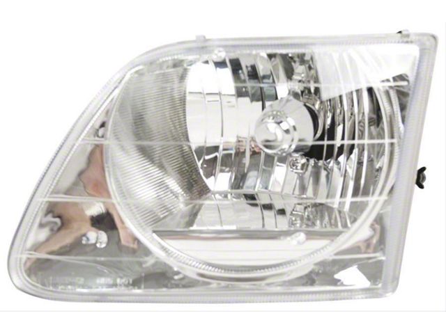 Replacement Halogen Headlight; Chrome Housing; Clear Lens; Driver Side (01-03 F-150 Lightning)