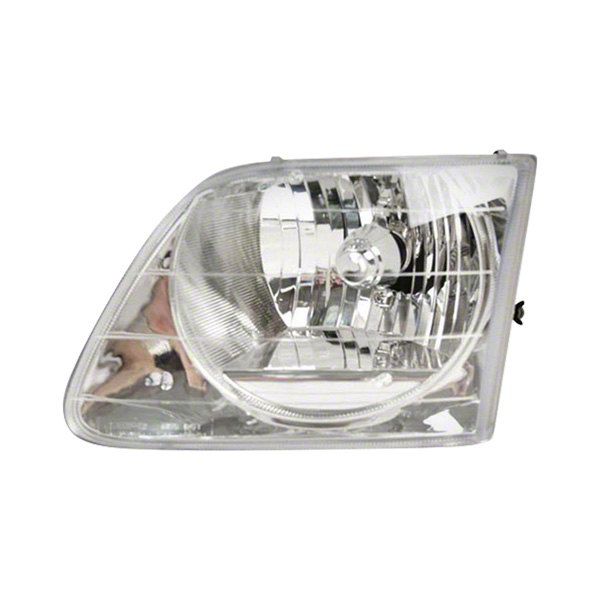 CAPA Replacement Halogen Headlight; Chrome Housing; Clear Lens; Driver Side (01-03 F-150 Lightning)