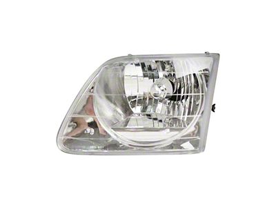 CAPA Replacement Halogen Headlight; Chrome Housing; Clear Lens; Driver Side (01-03 F-150 Lightning)