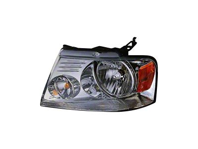 CAPA Replacement Halogen Headlight; Chrome Housing; Clear Lens; Driver Side (97-03 F-150)