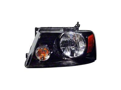 CAPA Replacement Halogen Headlight; Black Housing; Clear Lens; Driver Side (06-08 F-150)