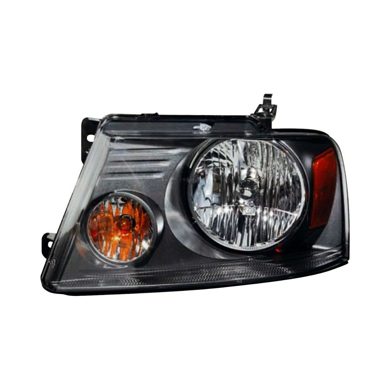 CAPA Replacement Halogen Headlight; Black Housing; Clear Lens; Driver Side (07-08 F-150)