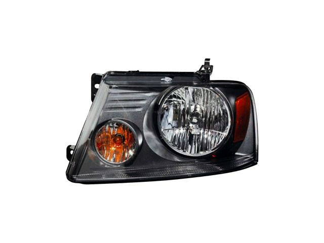 CAPA Replacement Halogen Headlight; Black Housing; Clear Lens; Driver Side (07-08 F-150)