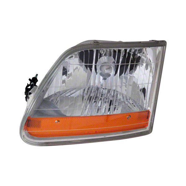 CAPA Replacement Halogen Headlight; Chrome Housing; Clear Lens; Driver Side (01-03 F-150)
