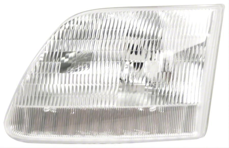 CAPA Replacement Halogen Headlight without Bracket; Chrome Housing; Clear Lens; Driver Side (97-03 F-150, Excluding Lightning)