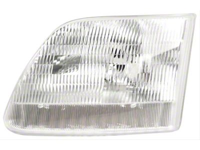 CAPA Replacement Halogen Headlight without Bracket; Chrome Housing; Clear Lens; Driver Side (97-03 F-150, Excluding Lightning)