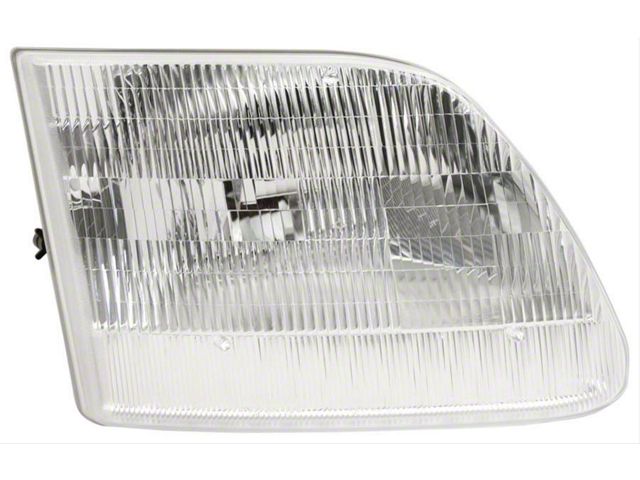 CAPA Replacement Halogen Headlight without Bracket; Chrome Housing; Clear Lens; Passenger Side (97-03 F-150, Excluding Lightning)