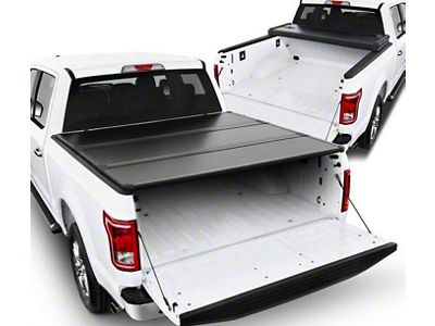 Hard Tri-Fold Style Tonneau Cover; Black (15-20 F-150 w/ 5-1/2-Foot Bed)