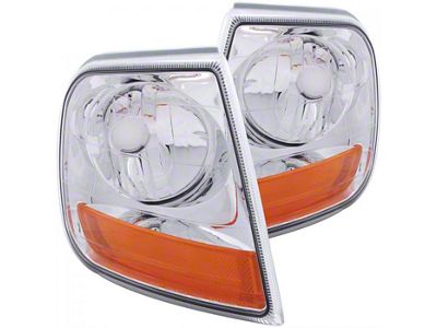 Harley Davidson Style Corner Lights; Chrome (97-03 F-150)